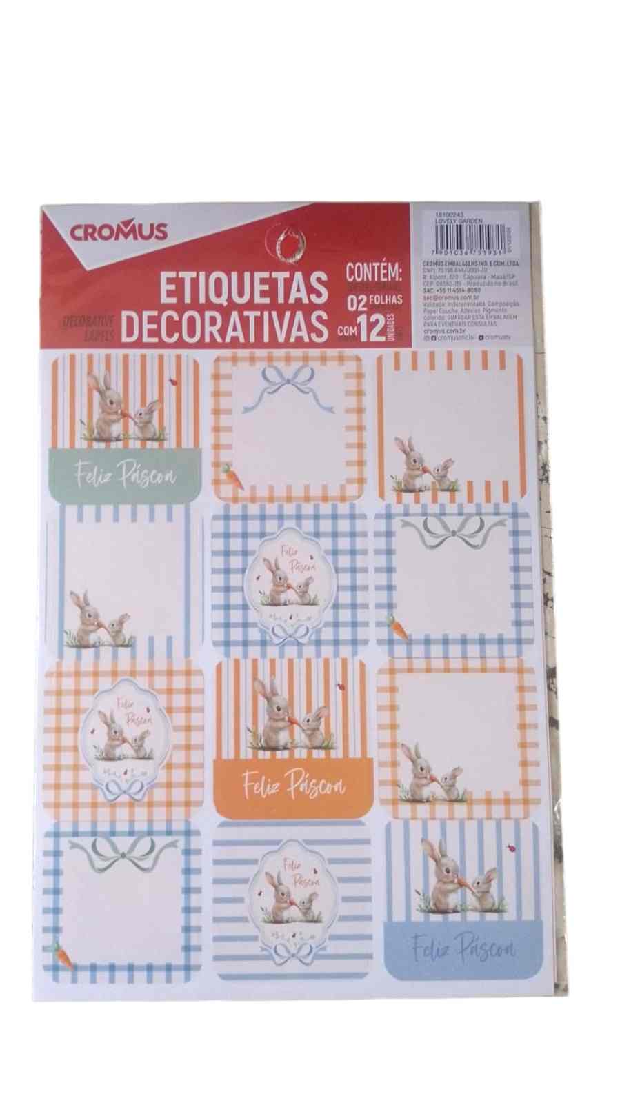 CARTELA ADESIVOS PASCOA